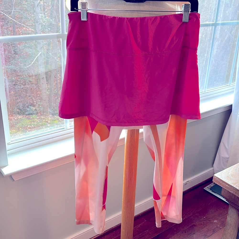 Lucky in love capri leggings attached skirt tennis pickleball golf size M